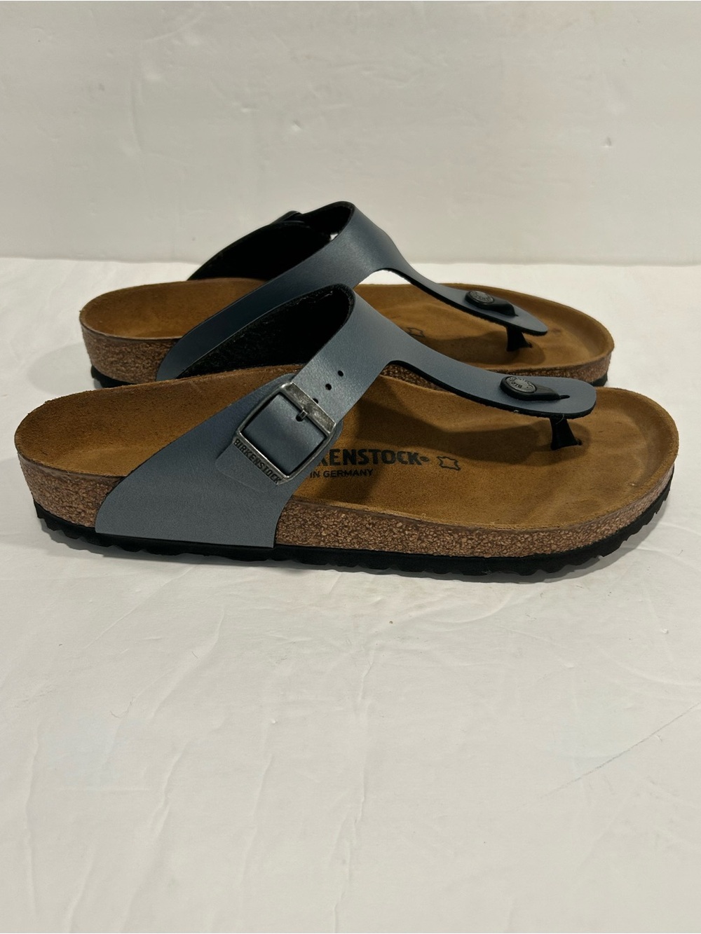 Birkenstock Gizeh Thong Sandals Gunmetal Birko-Flor Cork Footbed EU41 (Women 10) - Picture 8 of 12